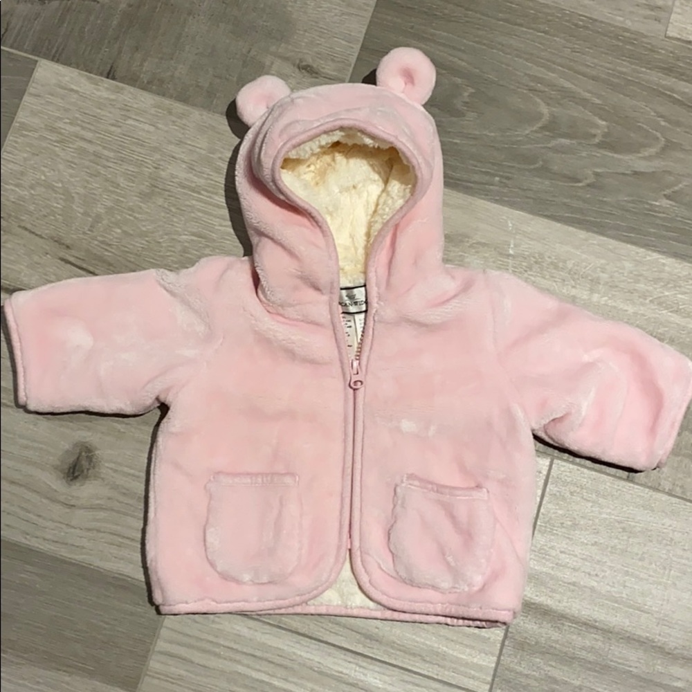 American widgeon faux fur super soft baby zip up